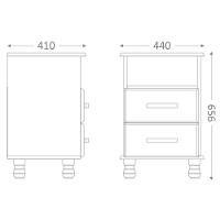 Kit 2 Mesas De Cabeceira 2 Gavetas 100% Madeira Maciça Veneza Imbuia Fosco - 3