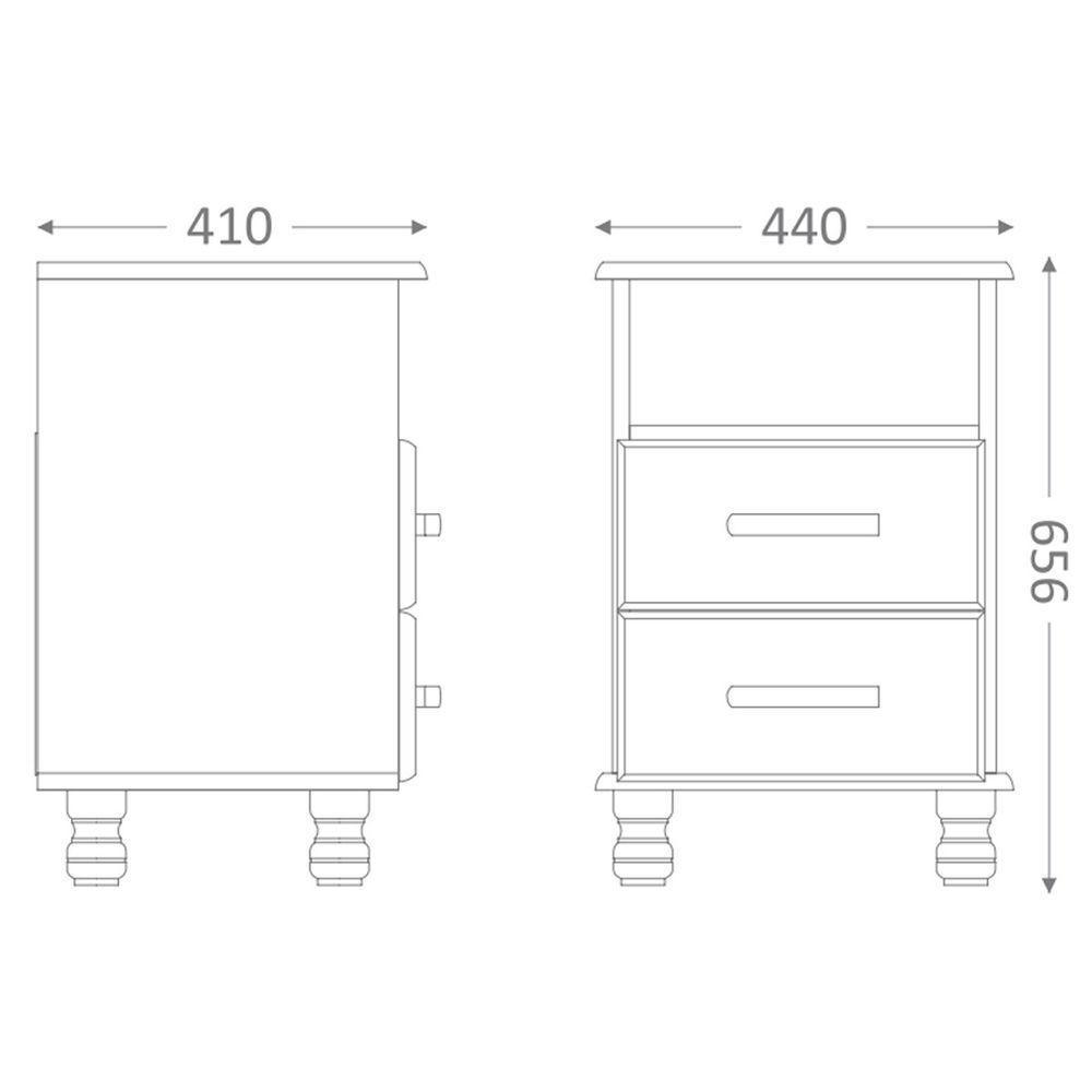Mesa De Cabeceira 2 Gavetas 100% Madeira Maciça Veneza Imbuia Brilho - 3