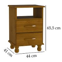 Mesa De Cabeceira 2 Gavetas 100% Madeira Maciça Veneza Imbuia Brilho - 2