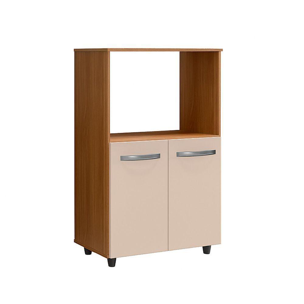 Balcão Multiuso Para Cozinha Micro-ondas 2 Portas Taiane Savana / Off White - 1