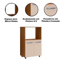Balcão Multiuso Para Cozinha Micro-ondas 2 Portas Taiane Savana / Off White - 3