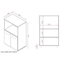 Balcão Multiuso Para Cozinha Micro-ondas 2 Portas Taiane Savana / Off White