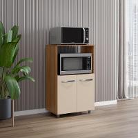 Balcão Multiuso Para Cozinha Micro-ondas 2 Portas Taiane Savana / Off White - 7