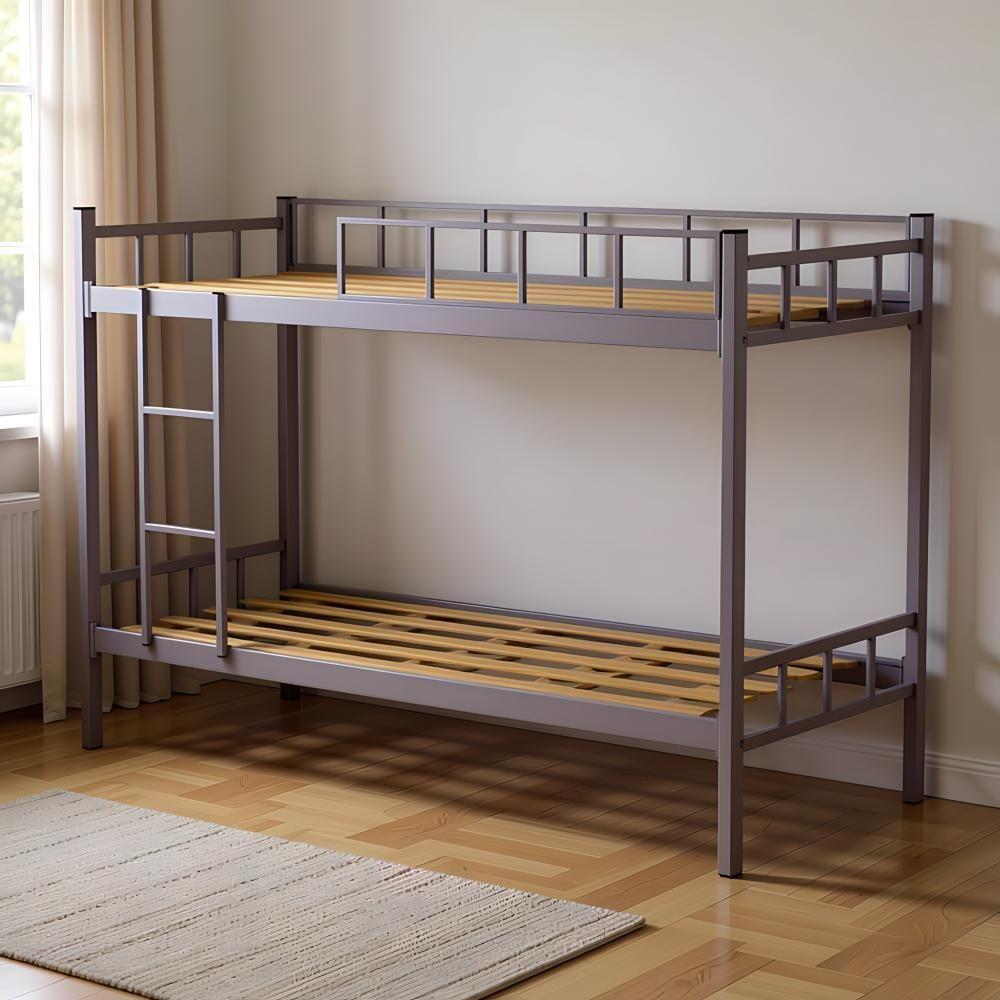 Beliche Reforçada De Aço Com Escada Para Quarto - Cinza - 1