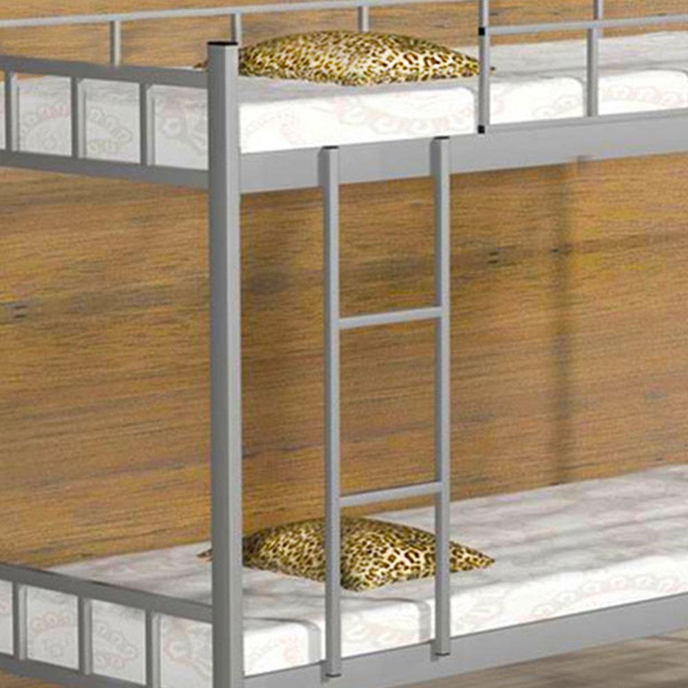 Beliche Reforçada De Aço Com Escada Para Quarto - Cinza - 3