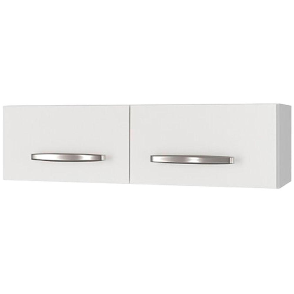 Balcão Multiuso 2 Portas E Armário Aéreo 2 Portas Laila Branco - 3