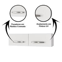 Balcão Multiuso 2 Portas E Armário Aéreo 2 Portas Laila Branco - 5