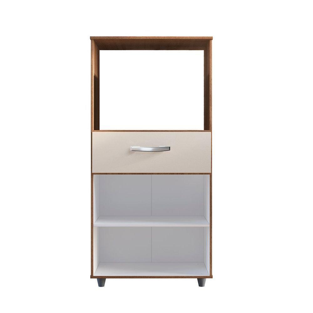Balcão Multiuso Para Micro-ondas 2 Portas 1 Gaveta Nalu Savana / Off White - 2