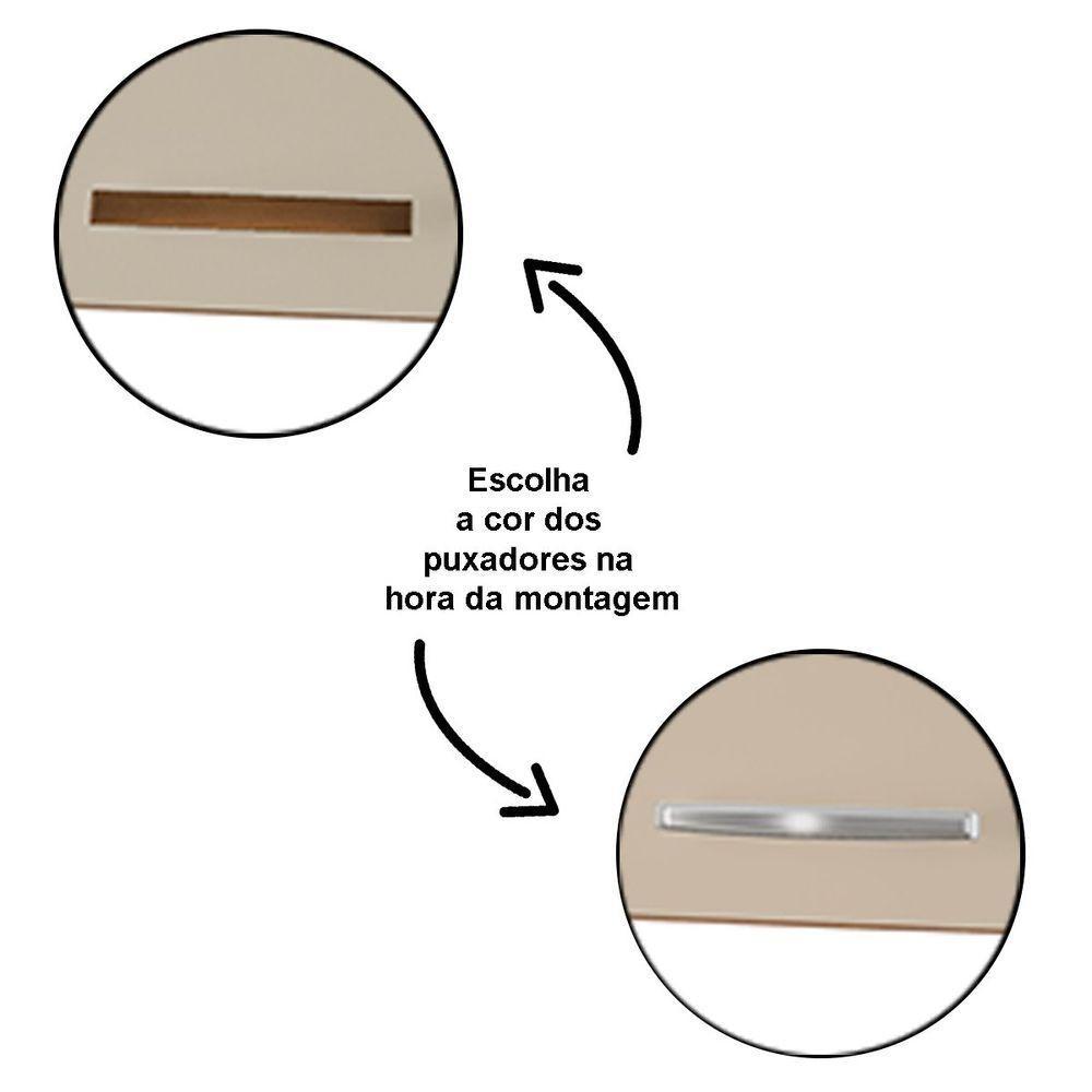 Balcão Multiuso Para Micro-ondas 2 Portas 1 Gaveta Nalu Savana / Off White - 5