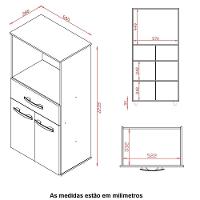 Balcão Multiuso Para Micro-ondas 2 Portas 1 Gaveta Nalu Savana / Off White
