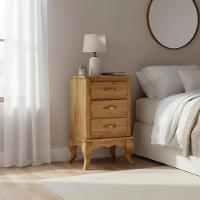 Cômoda Rústica Pequena Retro 3 Gavetas Pés Luís Xv Mel - 1