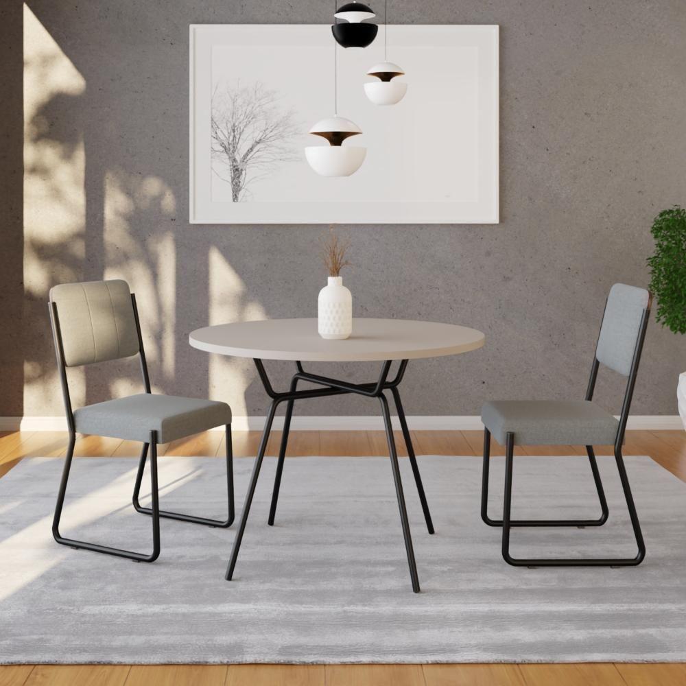 Mesa De Jantar Redonda Soho 90cm Acácia Mel - Est.preta - 4