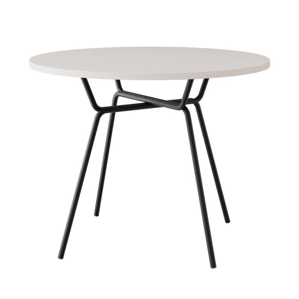 Mesa De Jantar Redonda Soho 90cm Acácia Mel - Est.preta - 5