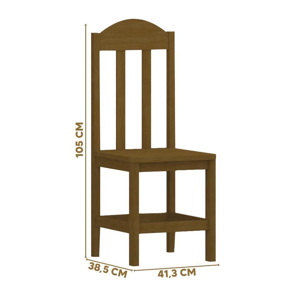 Kit Com 2 Cadeiras De Jantar Madeira Maciça Safira - Imbuia Sem Estofado - 2