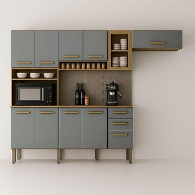 Cozinha Completa Athenas 10 Portas E Nichos Mobilihouse Cinamomo/cinza Acetinado