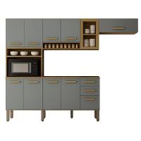 Cozinha Completa Athenas 10 Portas E Nichos Mobilihouse Cinamomo/cinza Acetinado - 2