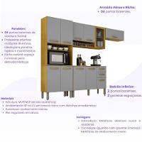 Cozinha Completa Athenas 10 Portas E Nichos Mobilihouse Cinamomo/cinza Acetinado