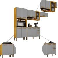 Cozinha Completa Athenas 10 Portas E Nichos Mobilihouse Cinamomo/cinza Acetinado - 6