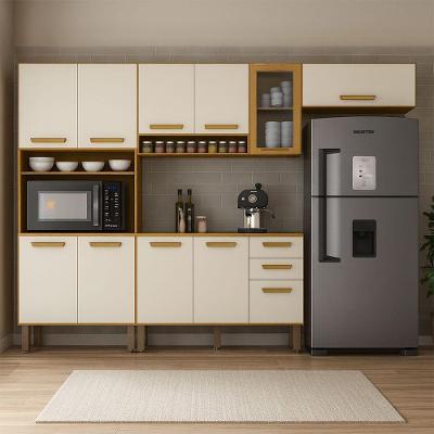 Cozinha Completa Athenas 10 Portas E Nichos Mobilihouse Cinamomo/off White Acetinado