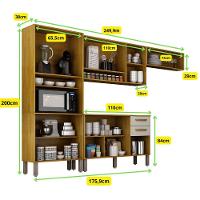 Cozinha Completa Athenas 10 Portas E Nichos Mobilihouse Cinamomo/off White Acetinado - 3