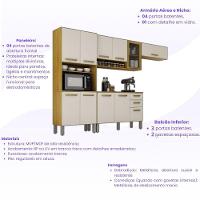 Cozinha Completa Athenas 10 Portas E Nichos Mobilihouse Cinamomo/off White Acetinado