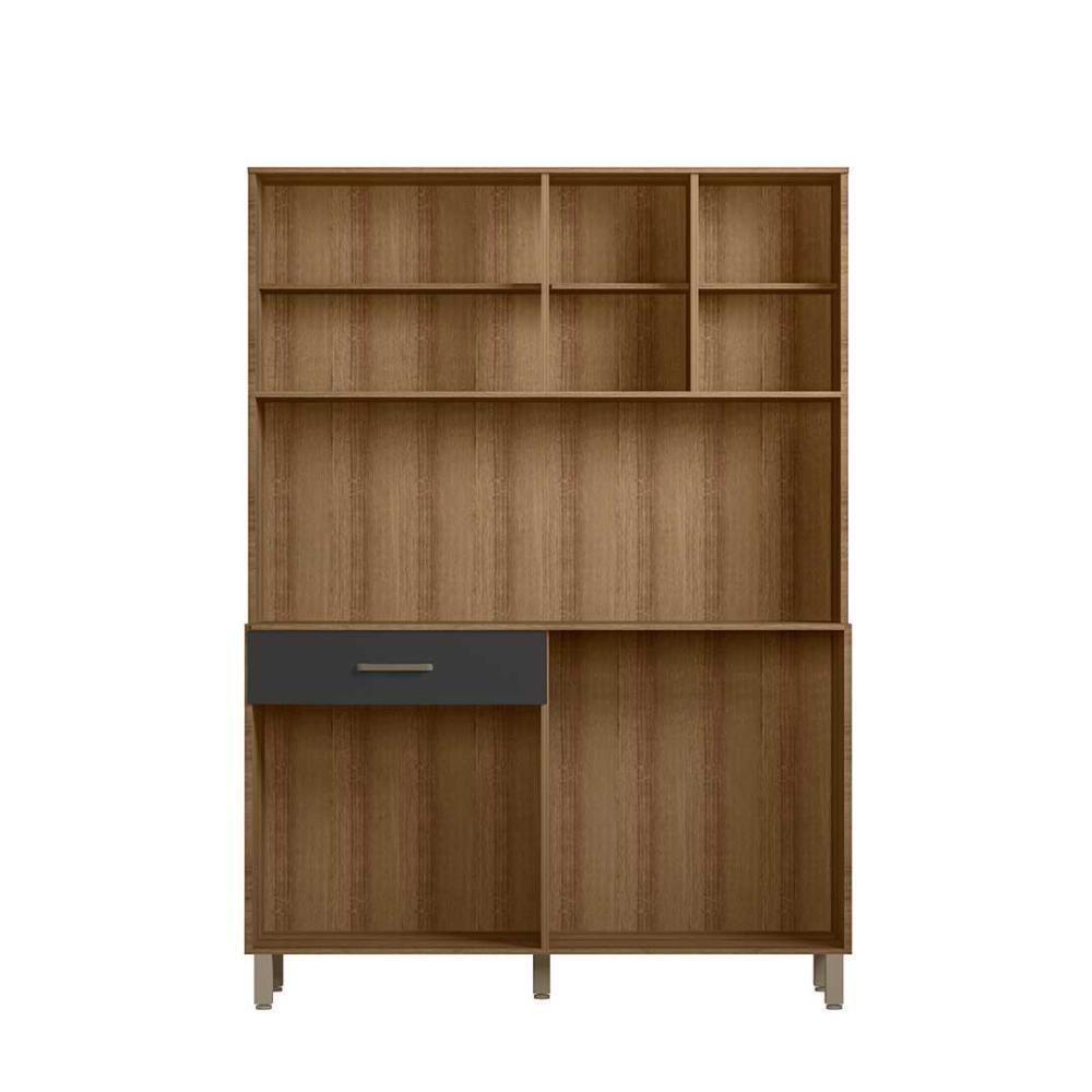 Kit Cozinha Armário Com Balcão Completo 4 Portas 1 Gaveta - Grafite - 3