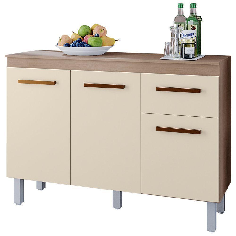 Balcão Cozinha 3 Portas E Armário Aéreo 2 Portas Maia Savana / Off White - 2