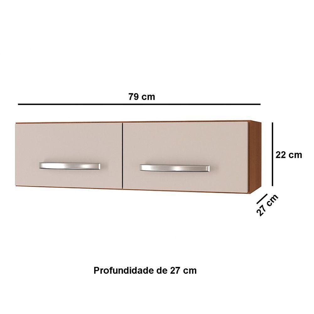 Balcão Cozinha 3 Portas E Armário Aéreo 2 Portas Maia Savana / Off White - 7