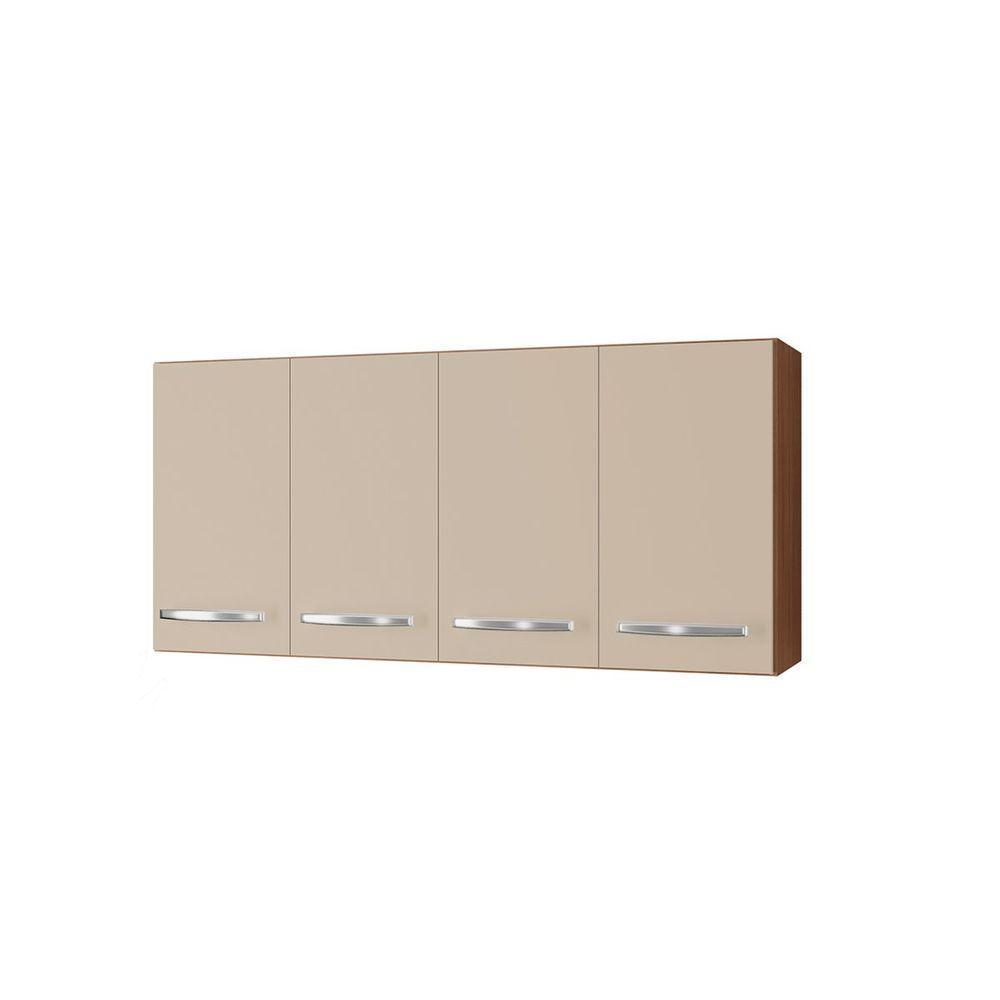 Balcão Multiuso 2 Portas E Armário Aéreo 4 Portas Taina Savana / Off White - 3