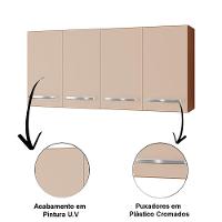 Balcão Multiuso 2 Portas E Armário Aéreo 4 Portas Taina Savana / Off White - 5