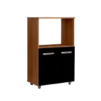 Balcão Multiuso Para Cozinha Micro-ondas 2 Portas Taiane Savana / Preto - 1