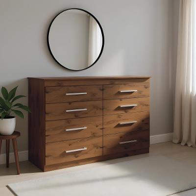 Cômoda Grande Para Quarto 8 Gavetas Madeirada - Capuccino Wood