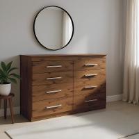 Cômoda Grande Para Quarto 8 Gavetas Madeirada - Capuccino Wood - 1