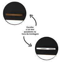 Balcão Multiuso Para Micro-ondas 2 Portas 1 Gaveta Nalu Savana / Preto - 5