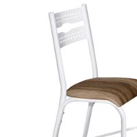 Kit 2 Cadeiras De Aço Com Assento Estofado Luna - Branco E Capuccino - 3