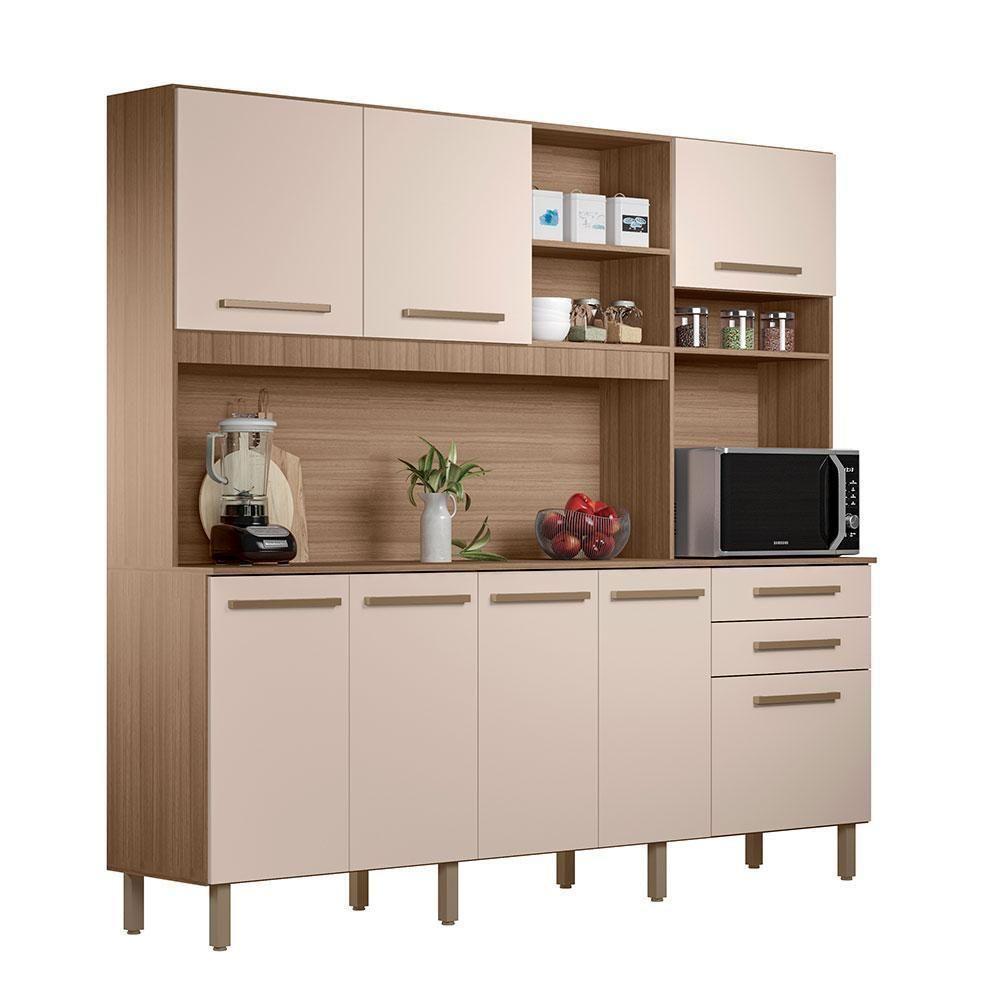 Cozinha Completa 8 Portas Armário E Balcão C/ Pés Reguláveis - Arenas - 2