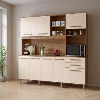 Cozinha Completa 8 Portas Armário E Balcão C/ Pés Reguláveis - Arenas - 1