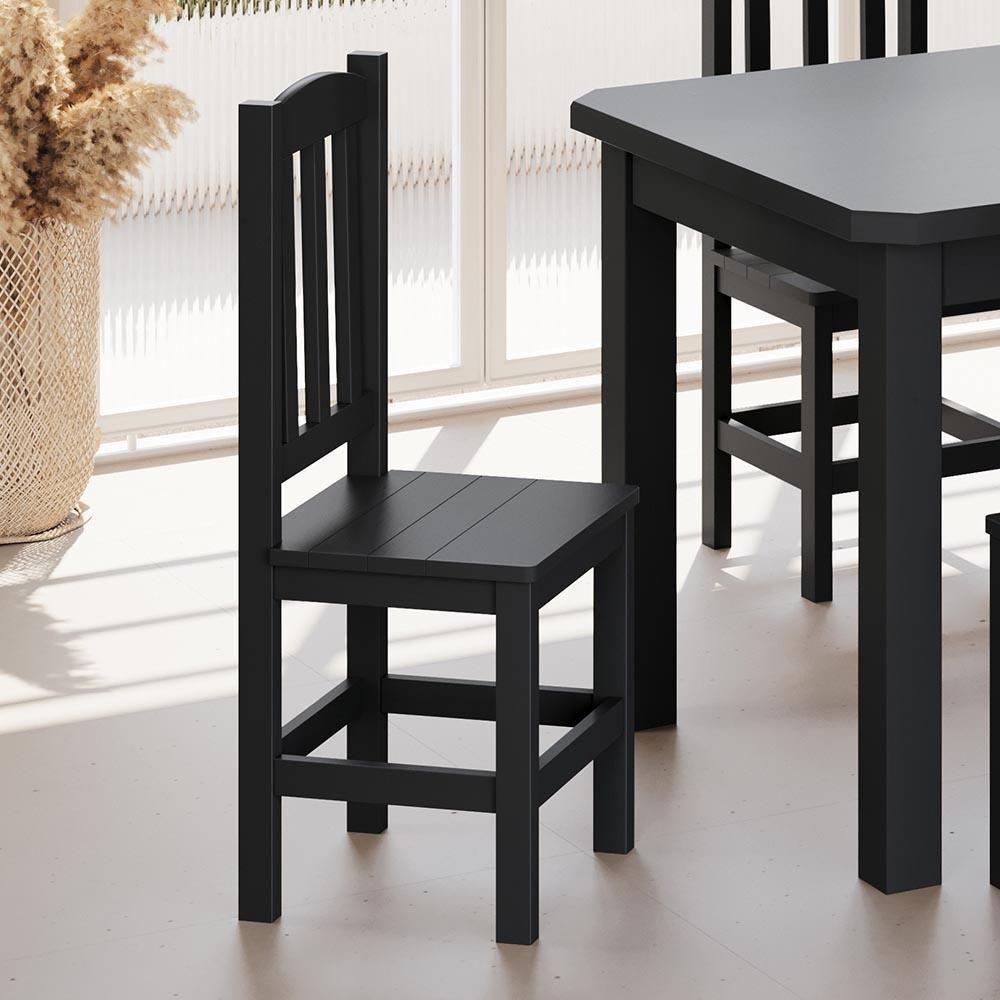 Kit 2 Cadeiras Em Madeira Maciça Reforçada Diamante - Preto Sem Estofado - 5