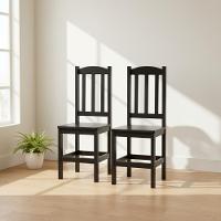 Kit 2 Cadeiras Em Madeira Maciça Reforçada Diamante - Preto Sem Estofado - 1