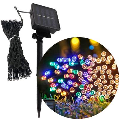Pisca Cordão Solar Externo De 100 Lâmpadas Leds Colorido 10m