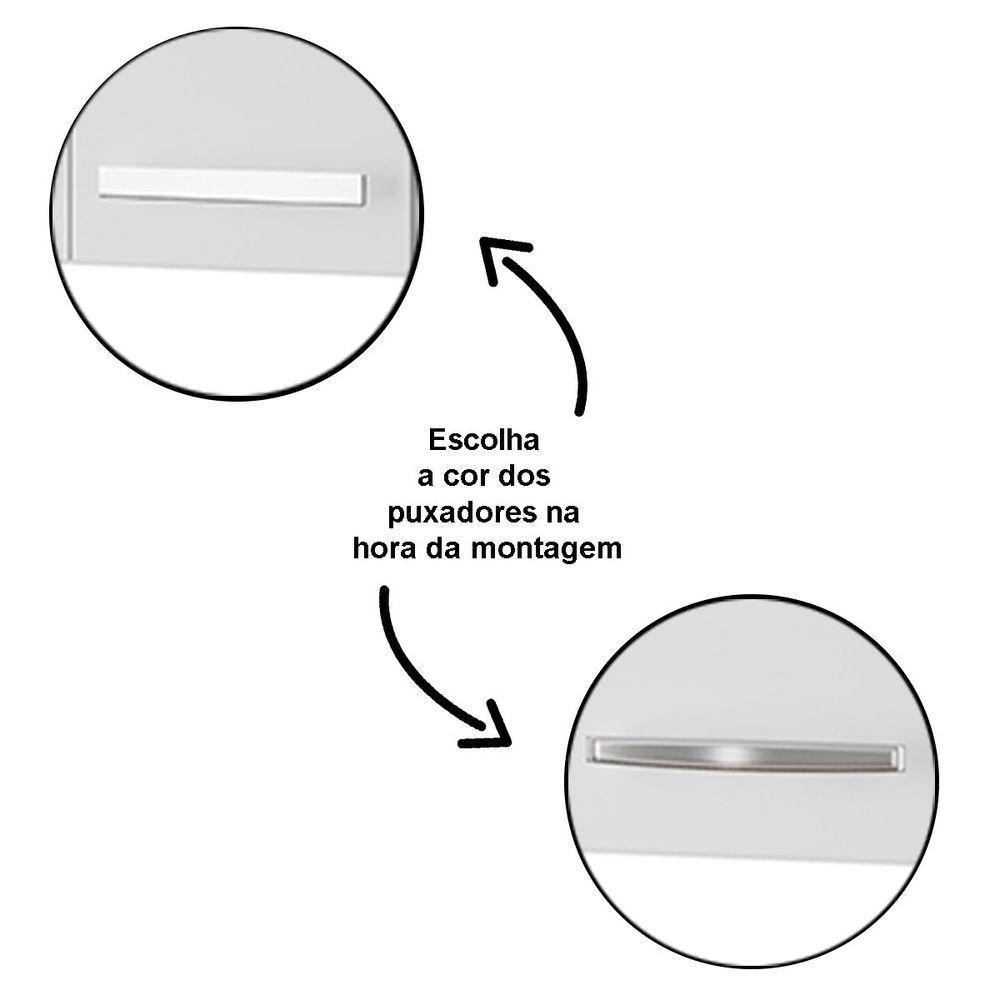 Balcão Multiuso Para Micro-ondas 2 Portas 1 Gaveta Nalu Branco - 5