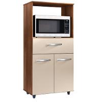 Balcão Multiuso 2 Portas E Armário Aéreo 4 Portas Leila Savana / Off White - 3