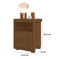 Kit 2 Mesas De Cabeceira Pés Madeira 2 Gavs Tóquio 100% Mdf Legno - 2