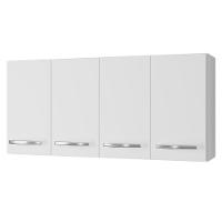 Balcão Multiuso 3 Portas E Armário Aéreo 4 Portas Luni Branco - 3