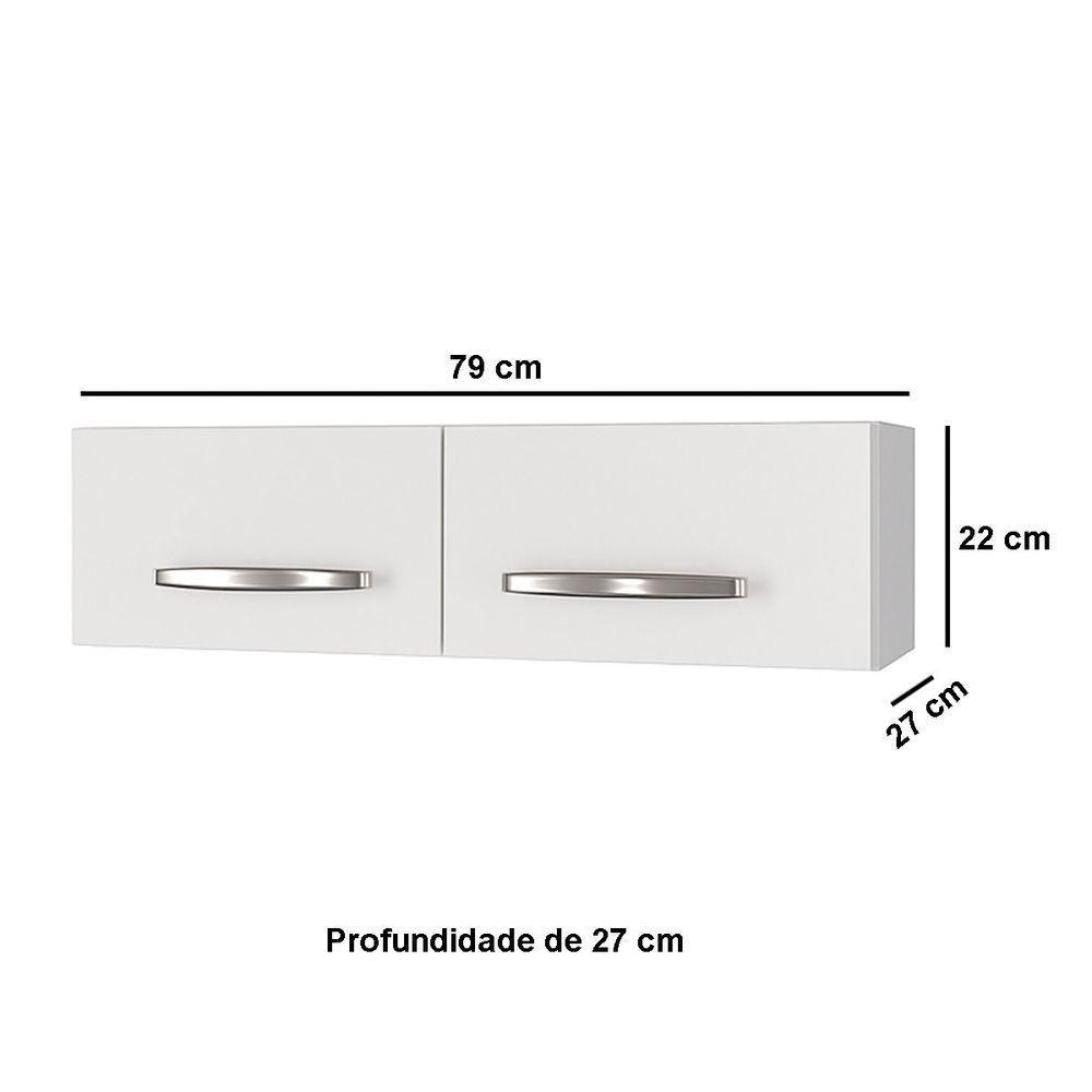 Balcão Cozinha 3 Portas E Armário Aéreo 2 Portas Maia Branco - 7