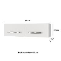 Balcão Cozinha 3 Portas E Armário Aéreo 2 Portas Maia Branco - 7