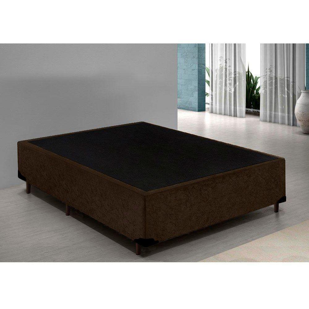 Cama Box Casal Suede Extremo Reforçado Xerife Móveis Marrom 40x138x188 - 2
