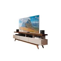Rack Aparador 3 Gavetas Para Tv Até 70″ Com Pés De Madeira - Wood Off White/freijo - 4