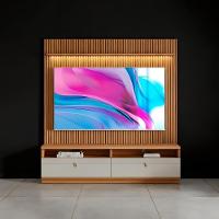 Painel Rack Com Led Ripado Para Tv Até 75 Polegadas 2 Nichos - Nature/off White - 1