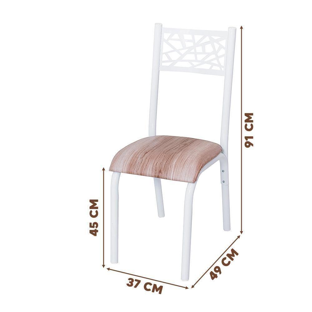 2 Cadeiras Para Cozinha Em Aço Com Estofado Jade - Branco E Capuccino - 4